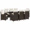 vidaXL Juego de comedor para exteriores 9 pcs Marr&oacute;n y Crema Blanca