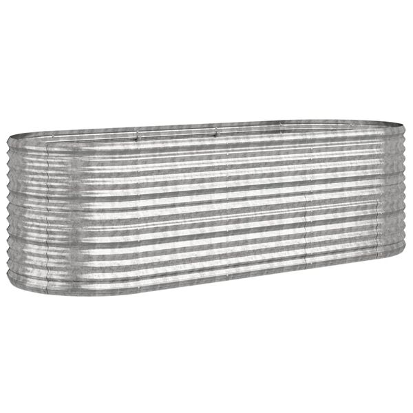 vidaXL Jardinera de acero galvanizado plateado 224x80x68 cm