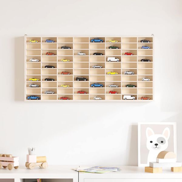 vidaXL Vitrina de madera para coleccionistas con 80 compartimentos 80x4,5x40,5 cm