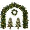 vidaXL Set de mini &aacute;rboles de Navidad 45 cm 125 LED Blanco C&aacute;lido