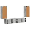 vidaXL Conjunto de mueble para TV de pared 4 pcs Gris Concreto