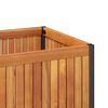 vidaXL Jardinera de madera maciza de acacia y acero 80x30x27,5 cm