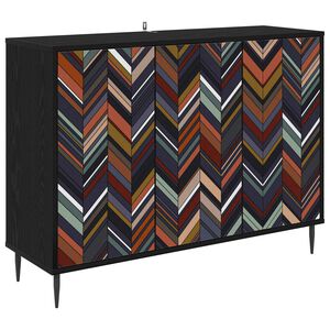 vidaXL Aparador OMMEN Roble Negro 102 x 33 x 76 cm