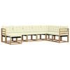 vidaXL Conjunto de sof&aacute;s de exterior con coj&iacute;n 8 pcs Blanco y Crema