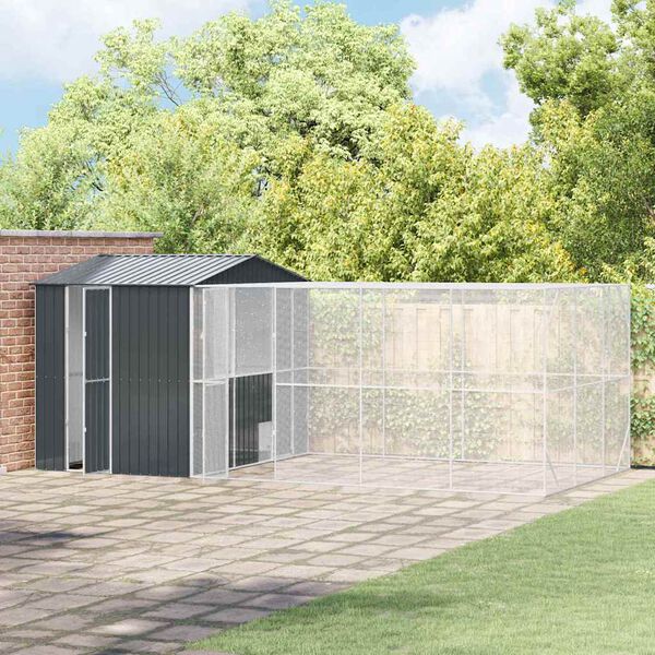 vidaXL Jaula para Aves Antracita 635 x 304 x 247 cm Acero Galvanizado