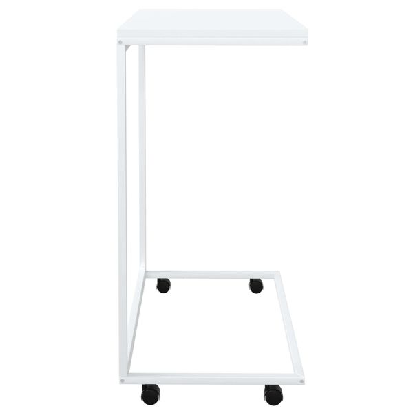 vidaXL Mesa auxiliar con ruedas de contrachapado blanco 55x35x70 cm
