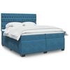 vidaXL Cama box spring con colch&oacute;n terciopelo azul 200x200 cm