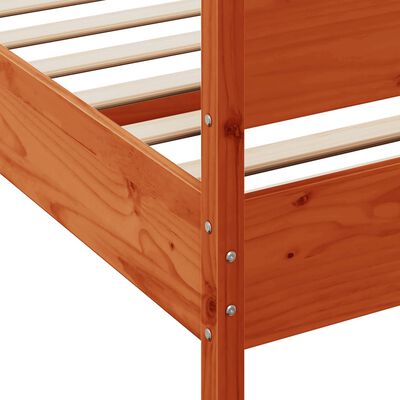 vidaXL Estructura cama con cabecero madera pino marrón cera 200x200 cm