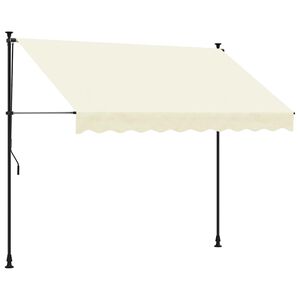 vidaXL Toldo retr&aacute;ctil de tela y acero crema 300x150 cm