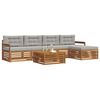 vidaXL Conjunto de sof&aacute;s de exterior 6 pcs Gris Natural y Claro