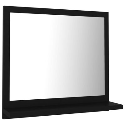 vidaXL Espejo de baño aglomerado negro 40x10,5x37 cm