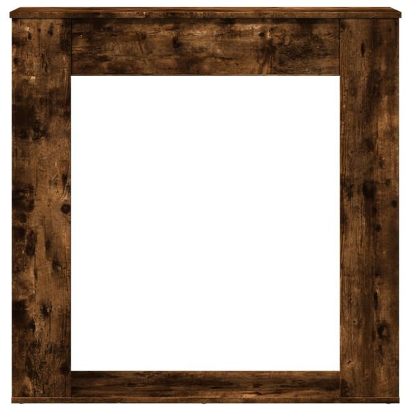 vidaXL Borde de chimenea madera ingeniería roble ahumado 100x20x100 cm