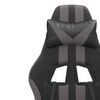 vidaXL Silla gaming giratoria cuero sint&eacute;tico negro y gris