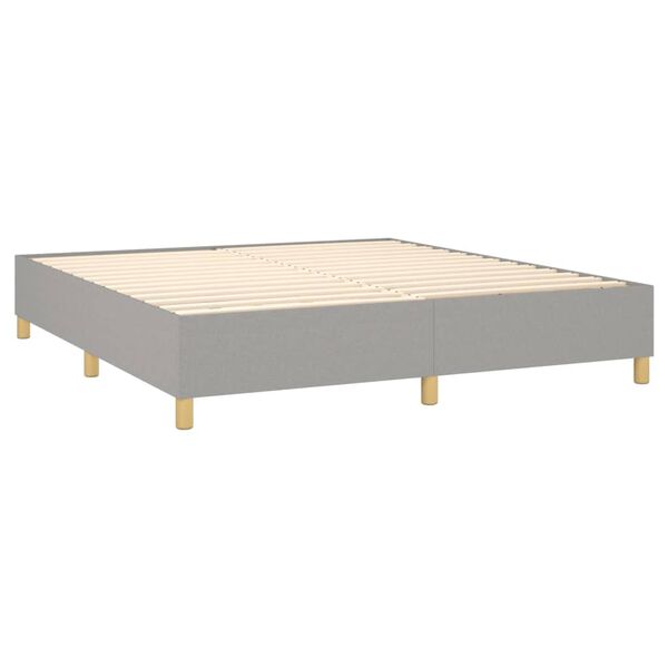 vidaXL Cama box spring con colch&oacute;n tela gris claro 160x200 cm
