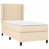 vidaXL Cama box spring con colch&oacute;n tela color crema 90x200 cm