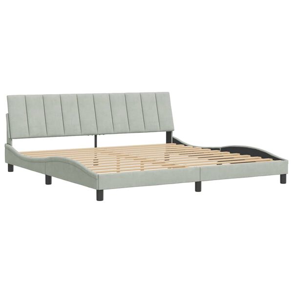 vidaXL Estructura de cama sin colch&oacute;n Hanko terciopelo gris claro 200x200 cm