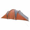 vidaXL Tienda familiar con c&uacute;pula impermeable 6 personas gris naranja