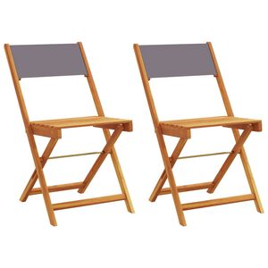 vidaXL Sillas plegables 2 uds madera maciza acacia y tela antracita