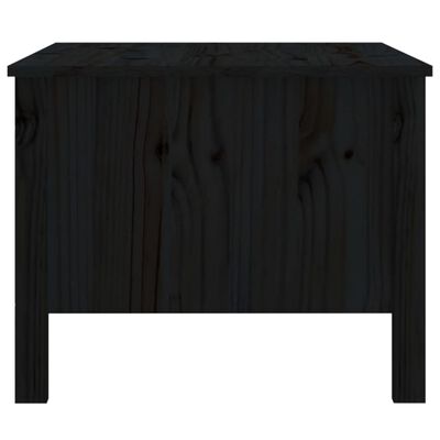 vidaXL Mesa de centro de madera maciza de pino negro 100x50x40 cm