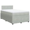 vidaXL Cama box spring con colch&oacute;n terciopelo gris claro 120x200 cm