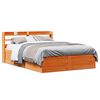 vidaXL Estructura cama con cabecero madera pino marr&oacute;n cera 120x200 cm