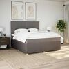 vidaXL Cama box spring con colch&oacute;n tela gris taupe 180x200 cm
