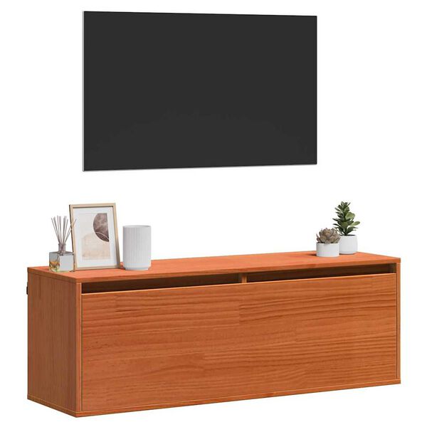 vidaXL Armario de Pared con estante Marr&oacute;n cera 100 x 30 x 35 cm