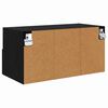 vidaXL Gabinetes de pared para TV 2 pcs Roble Negro 60 x 30 x 30 cm