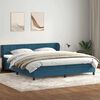 vidaXL Cama box spring con colchones terciopelo azul oscuro 180x210 cm