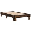 vidaXL Estructura cama madera ingenier&iacute;a metal roble humo 75x190 cm