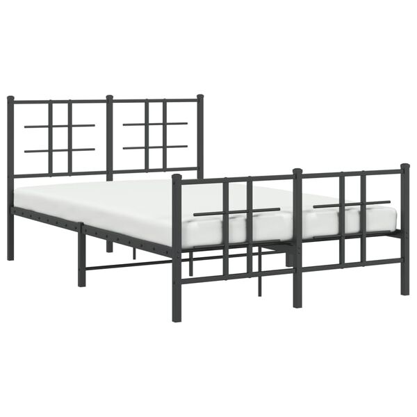 vidaXL Estructura cama sin colchón con estribo metal negro 120x200 cm
