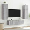 vidaXL Mueble de TV de pared con luces LED gris Sonoma 60x35x31 cm