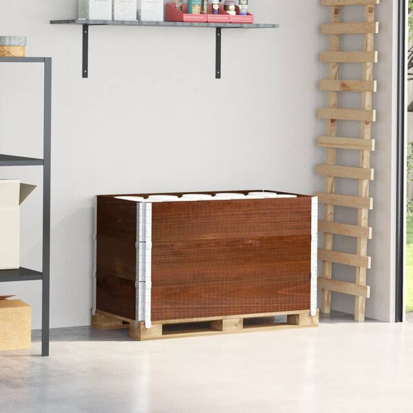 vidaXL Collares de palets 3 uds madera maciza de pino marr&oacute;n 100x50 cm