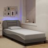 vidaXL Estructura de cama con LED sin colchón Hvar tela taupe 90x200 cm