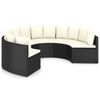 vidaXL Set de sof&aacute;s de jard&iacute;n 6 piezas y cojines rat&aacute;n sint&eacute;tico negro