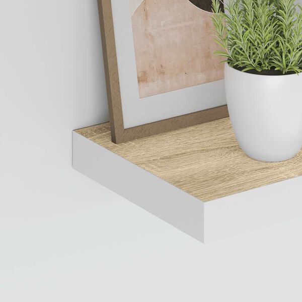 vidaXL Estante flotante de pared MDF roble y blanco 40x23x3,8 cm