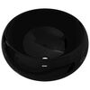 vidaXL Lavabo redondo de cer&aacute;mica negro 40x15 cm