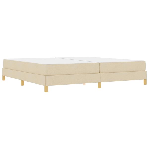 vidaXL Cama tipo Box Spring con colch&oacute;n Crema 200 x 200 cm tela