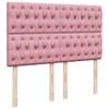 vidaXL Cama box spring con colch&oacute;n terciopelo rosa 160x200 cm