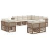 vidaXL Conjunto de sof&aacute;s de jard&iacute;n 11 uds. Beige rat&aacute;n sint&eacute;tico