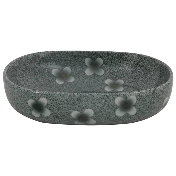 vidaXL Lavabo sobre encimera ovalado cer&aacute;mica azul 59x40x14 cm