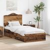 vidaXL Estructura de cama con cabecera Madera vieja 100 x 200 cm