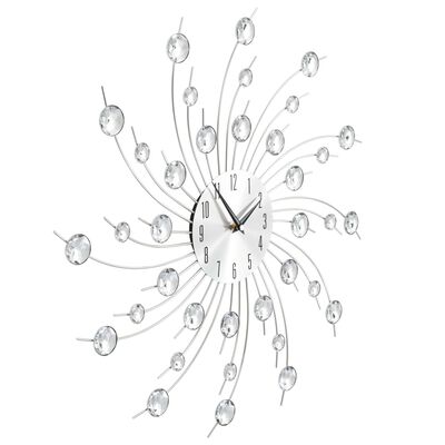 vidaXL Reloj de pared con movimiento de cuarzo 50 cm plateado