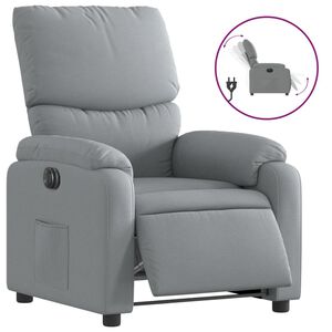 vidaXL Sill&oacute;n reclinable el&eacute;ctrico tela gris claro