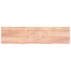 vidaXL Encimera ba&ntilde;o madera maciza tratada marr&oacute;n claro 200x50x(2-4)cm