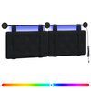 vidaXL Cabecero colgante Con luz LED Negro Terciopelo