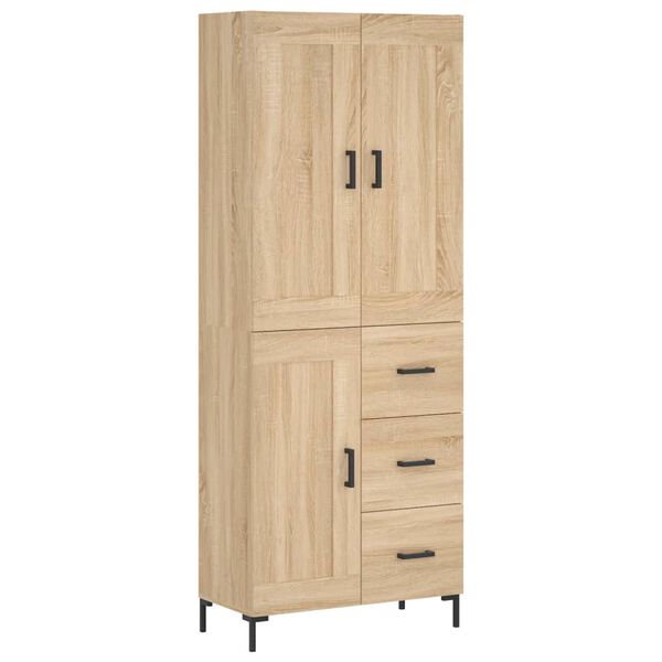 vidaXL Aparador alto madera contrachapada color roble 69,5x34x180 cm