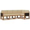 vidaXL Conjunto de sof&aacute;s de exterior 5 pcs Natural y Beige Poli&eacute;ster