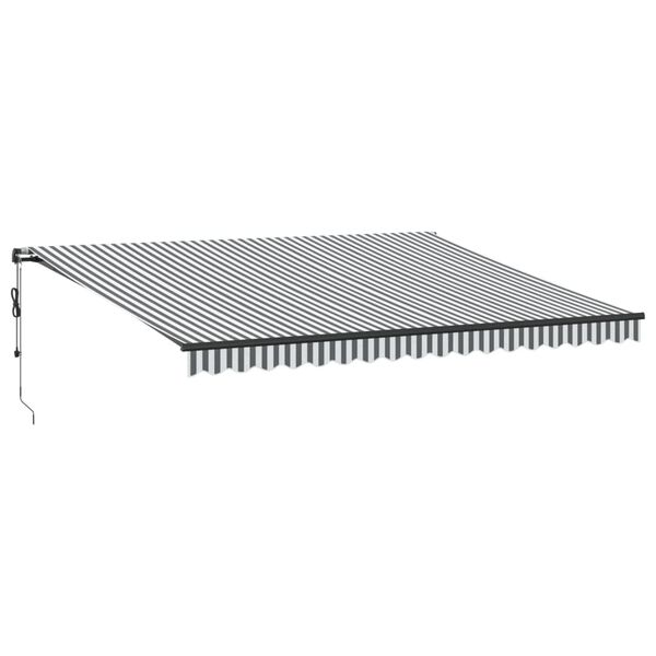 vidaXL Toldo retr&aacute;ctil autom&aacute;tico gris antracita y blanco 450x350 cm