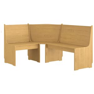 vidaXL Banco de esquina REINE madera maciza de pino marr&oacute;n miel 151 cm